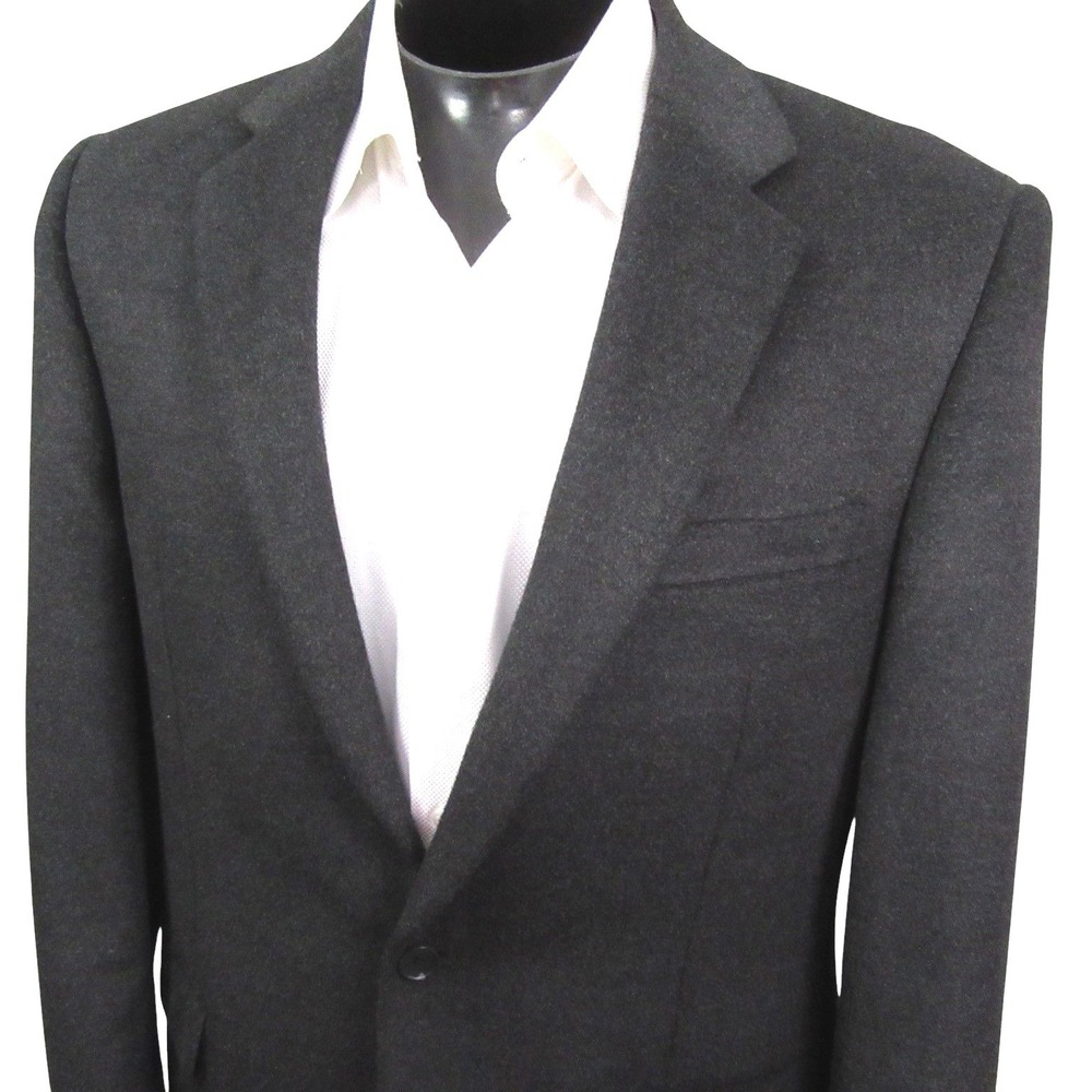 Nautica Sport Coat 42L Solid Dark Gray Felt Soft Poly Blend Single Vent